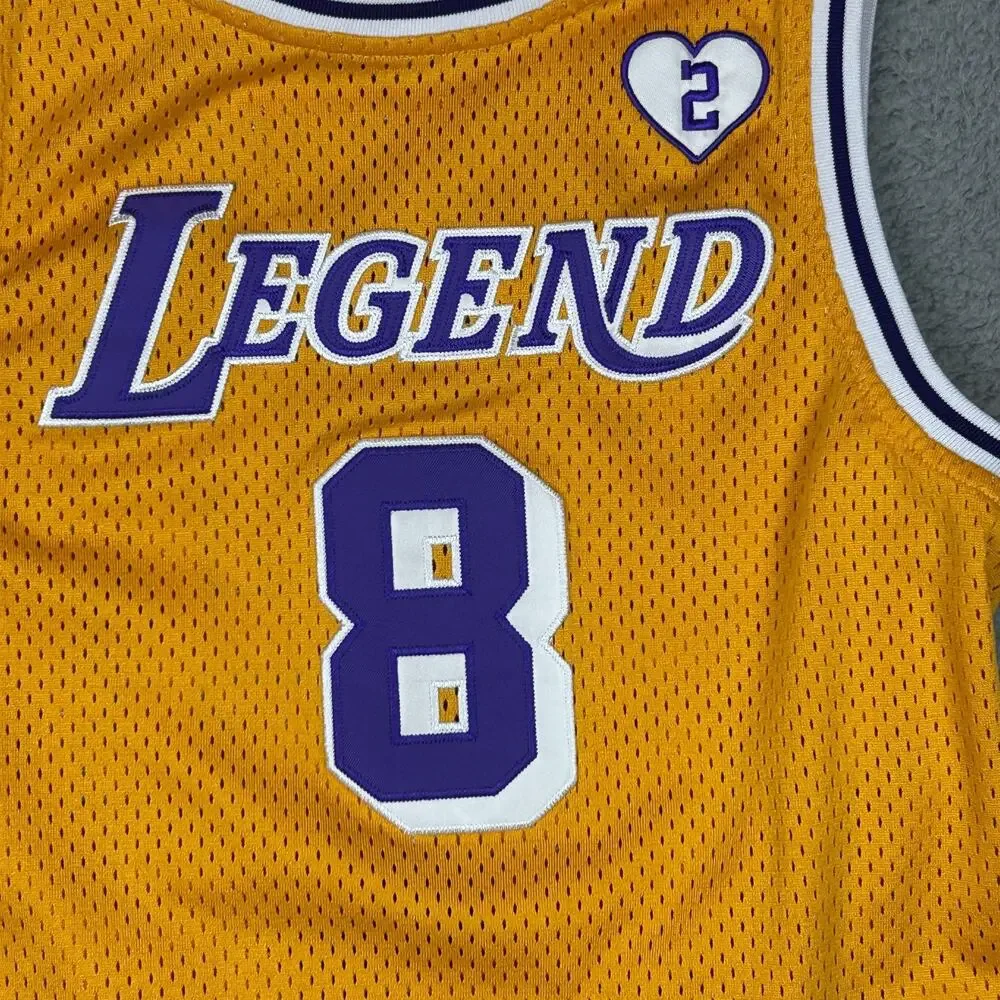 Headgear Classic Kids Jersey Kobe Bryant Medium Yellow #8 Legend #24 Mamba - Picture 5 of 14